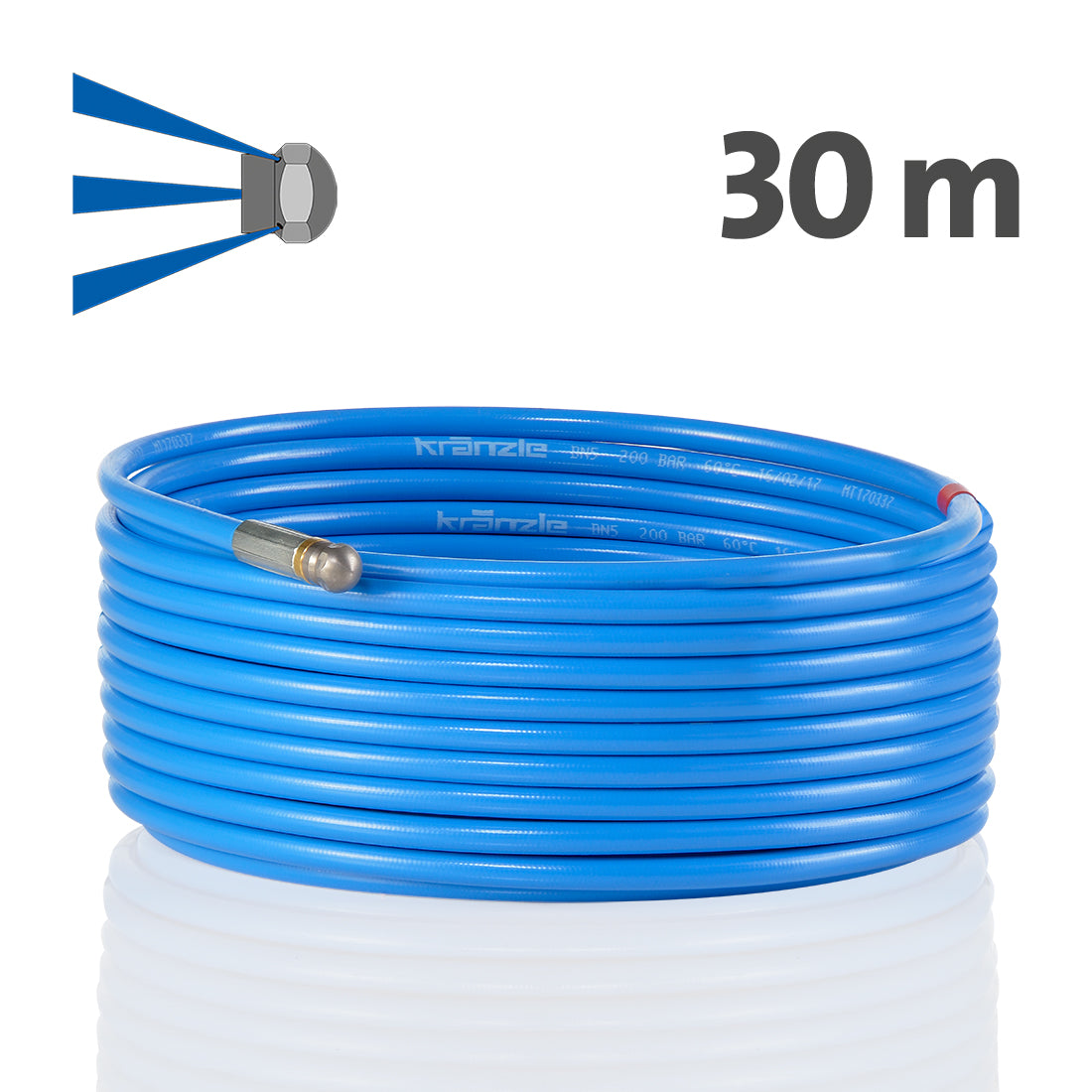 ﾊﾟｲﾌﾟｸﾘｰﾆﾝｸﾞﾎｰｽM22ﾈｼﾞ　KN055ﾉｽﾞﾙ付30m